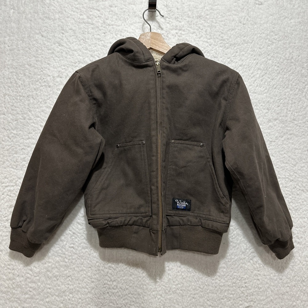 WALLS Blizzard Pruf Youth Canvas Duck Jacket Full Zip Fleece Lined Size‎ M 8/10